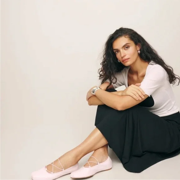 Reformation x NYC Ballet Barbara Ballet Flat Morning Dew Size 9